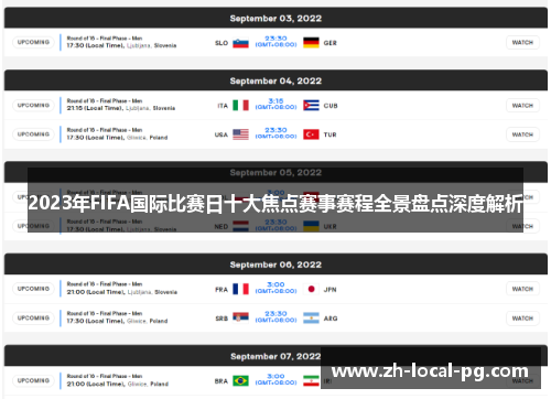 2023年FIFA国际比赛日十大焦点赛事赛程全景盘点深度解析 2023年FIFA国际比赛日十大焦点赛事赛程全景盘点深度解析